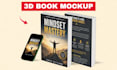 create realistic 3d book mockup and ebook cover mockup