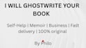 ghostwrite your motivational ebook or biography
