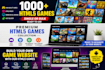 provide 1000 HTML5 games and android apk convert games