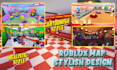 make amazing roblox map style, game environment, roblox assets, low poly maps