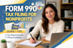 prepare and submit your 501c3 annual 990 return