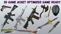 optimized low poly stylized 3d game assets sword packs gun model game ready mask