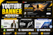 design youtube banners design, shopify banner, squarespace banner and wordpress