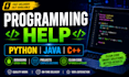 help you with programming tasks, projects, debugging in python java cpp