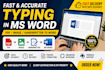 do fast and accurate eng typing in ms word from PDF or image