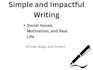 write articles on social issues, motivation, and self growth