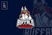 design modern awesome byson, buffalo logo