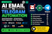 build ai email automation bot, telegram bot, n8n workflow, gpt integration