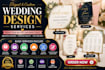design wedding welcome sign invitation seating chart menu poster graphics design