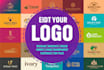 edit, recolor, change font, redraw, svg, make transparent logo within 1 hour