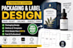 create print ready packaging and label design with dieline