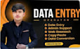 do professional data entry, copy paste, and web research