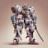 do anime style mecha robot illustrations