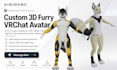 create 3d custom furry vrchat avatar furry vtuber model vrc mmd sfm vrm and rig