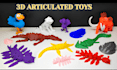 model cute 3d flexi toy articulated model fidget toy 3d dragon bjd model stl obj