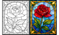 design stained glass pattern, geometric mosaic, decorative