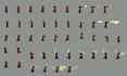 do pixel art sprite sheet character, pixel animation, retro pixel, game assets