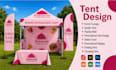 design professional event tent, flag and table