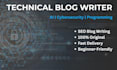 write SEO blog posts on ai, cybersecurity, and programming