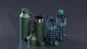 model realistic 3d flask,reusable bottle,cgi product ad,blender,label design,glb