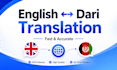 translate english to dari manually and accurately