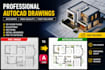 redraw your floor plan in autocad with dimensions and layers