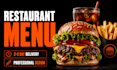design professional restaurant menu