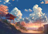 draw anime background, landscape illustrations