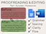 proofread, edit, and assist in writing projects and assignments