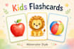 create cute kids learning flashcards