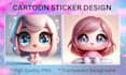 design cartoon sticker for your brand or personal use