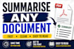 summarise any document into clear, structured notes fast