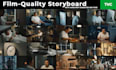 create a cinematic ai storyboard visuals with consistent characters