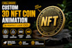 create custom 3d nft coin animation in perfect loop