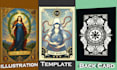 design tarot, oracle cards, deck, box, guidebook and realistic illustration