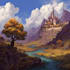 draw fantasy background and landscape