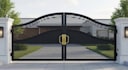 design modern metal gate with 3d visualization and fabrication drawing
