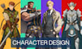 draw a custom anime character reference sheet and turnaround for oc or vtuber