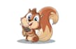 design brown squirrel playground mascot character logo