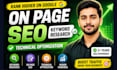 on page SEO with keyword research and technical optimization