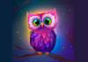 design cute owl painting logo