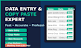 do accurate data entry, copy paste and web research for you
