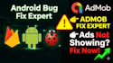 fix admob ads not showing and ad serving limit issues