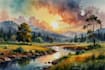 do creative watercolor landscape art