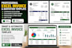 design a professional excel invoice template with automation