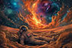 create cinematic sci fi cosmic album cover art