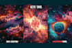make amazing retro cosmic poster or flyer for your event