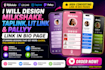 design milkshake, taplink, lit link pallyy converting bio page
