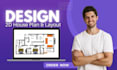 design building layout, 2d house plan, revit model architecture
