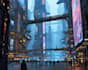 make a cyberpunk futuristic city art